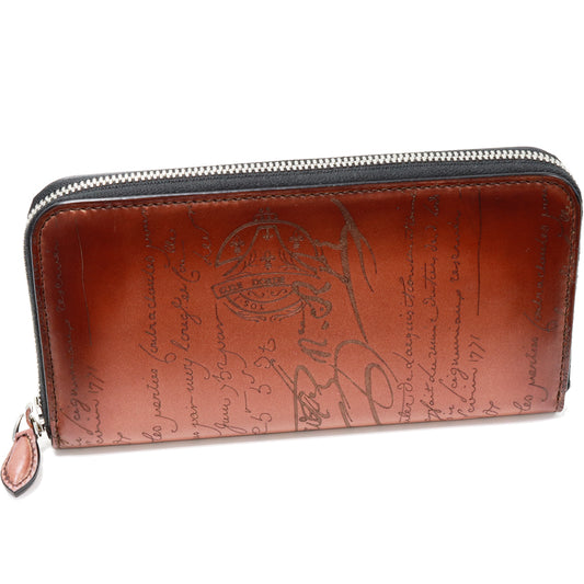 Berluti Caligraphy Itauba Neo Long Zip Wallet Brown