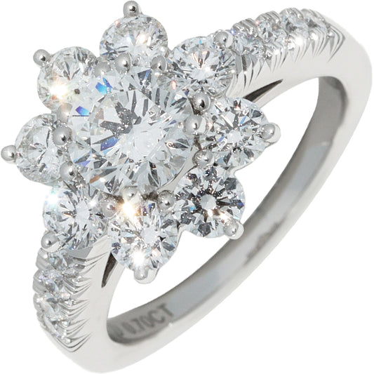 Harry Winston Pt950 Diamond Sunflower Ring