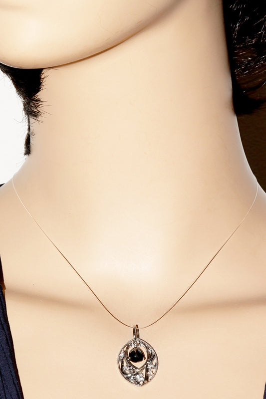 K18WG Black Diamond Pendant Top