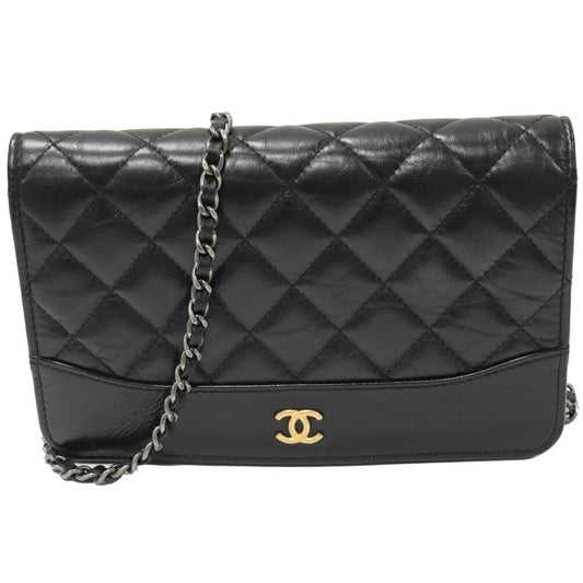 Chanel Chain Shoulder Bag Black Silver A84389