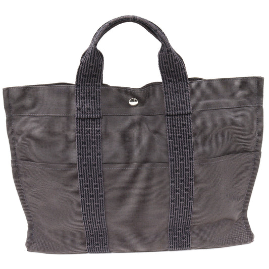 Hermes Canvas Herline Tote Bag Grey