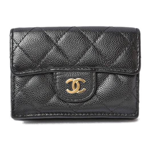 Chanel Caviar Skin Compact Wallet A84401