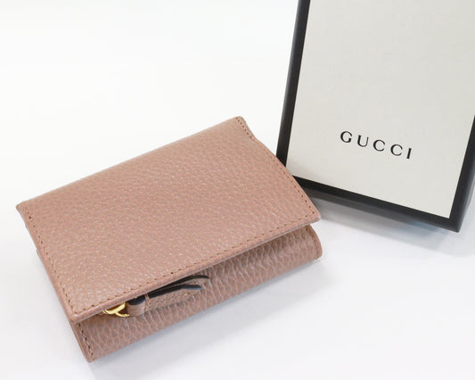 Gucci GG Marmont Compact Trifold Wallet Pink