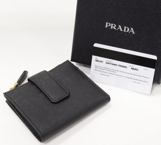 Prada Bifold Wallet Saffiano Leather Black