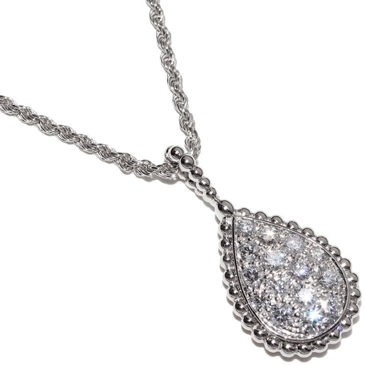 Bvlgari K18WG Diamond Pendant Necklace JPN00555