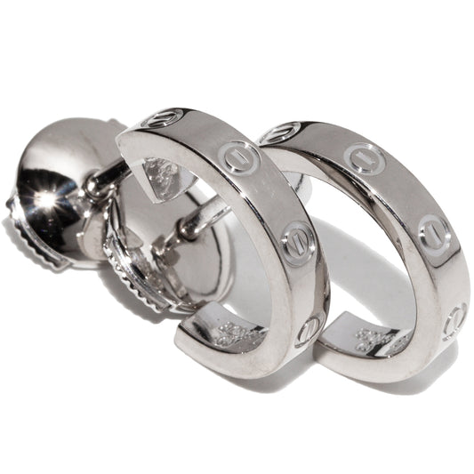 Cartier Mini Love Hoop Earrings K18WG