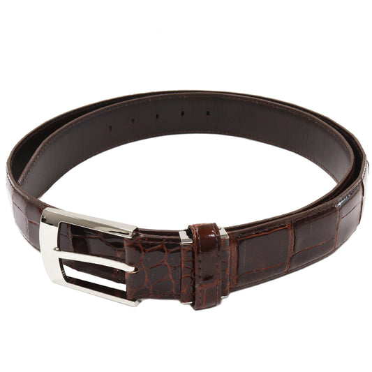 Men's Crocodile Leather Belt Brown