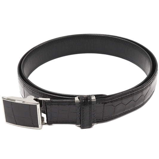 Men's Crocodile Leather Belt Black