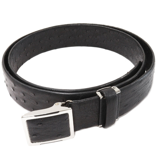 Men's Ostrich Leather Belt Black