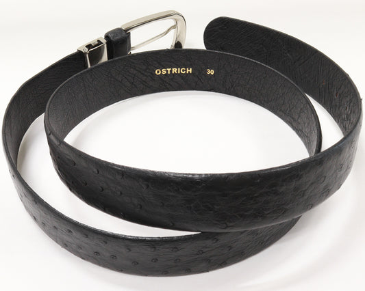 Men's Ostrich Leather Belt Black