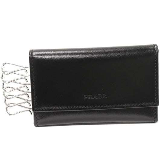 Prada 6 Key Case Vitel Box Nero M25U