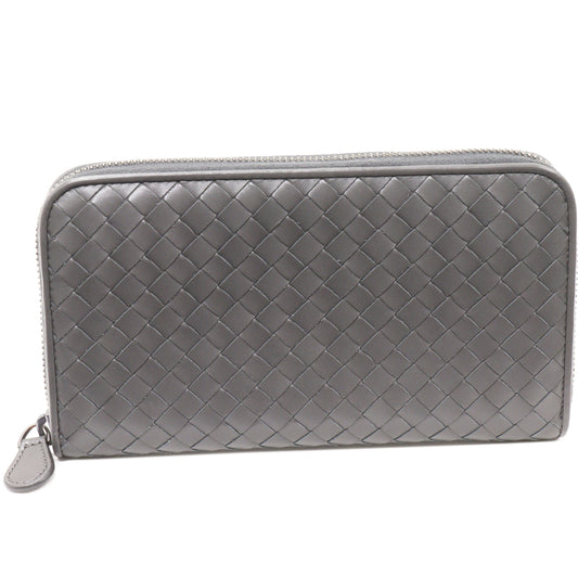 Bottega Veneta Intrecciato Zip Wallet Grey