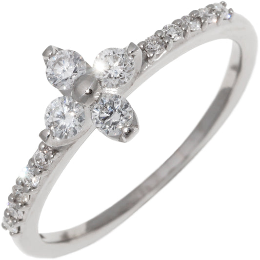 K18WG White Gold Diamond Ring 0.35ct Size 11