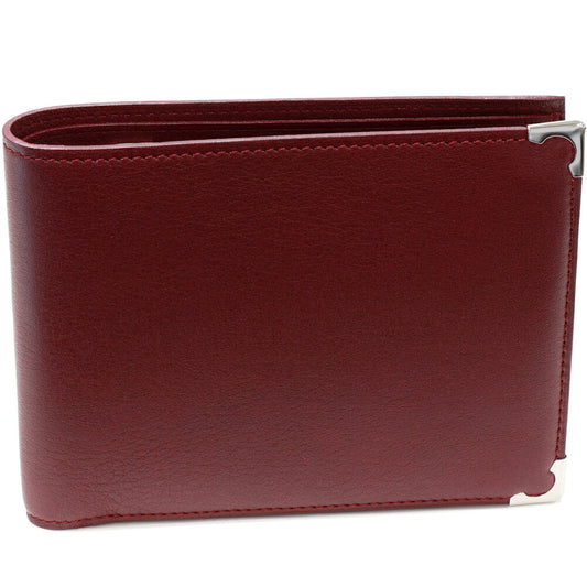 Cartier Calf Leather Bifold Wallet Bordeaux