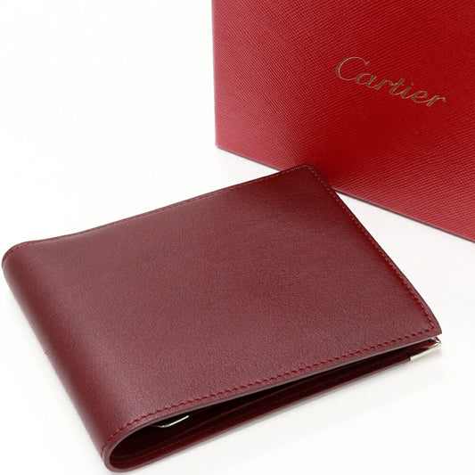 Cartier Calf Leather Bifold Wallet Bordeaux