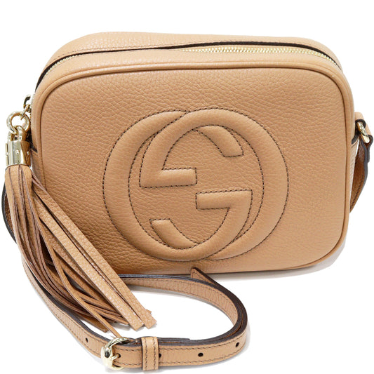 Gucci Soho Small Disco Shoulder Bag Beige