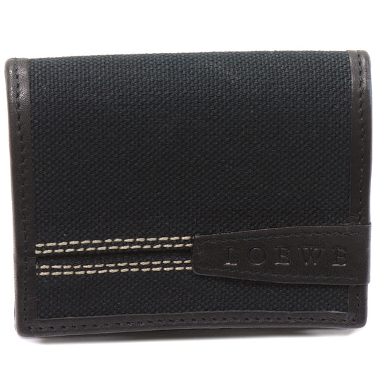 Loewe Canvas Calf Coin Case Black