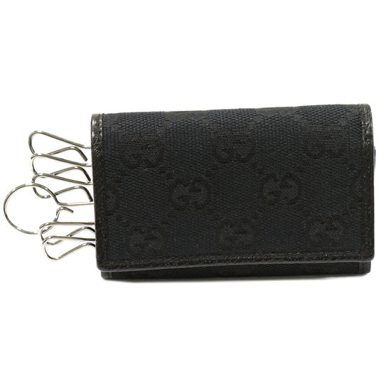 Gucci GG Canvas 6 Key Case Black