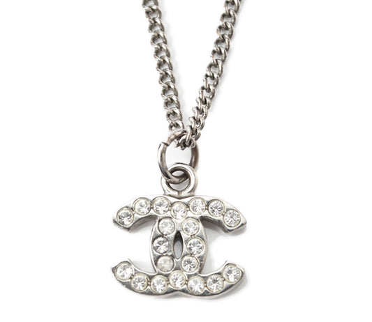 Chanel CC Rhinestone Necklace Pendant