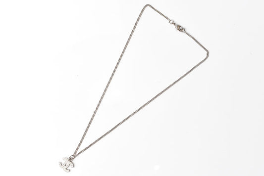 Chanel CC Rhinestone Necklace Pendant