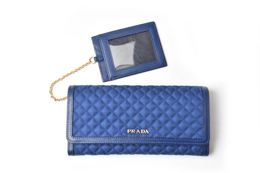 Prada Quilted Nylon Long Wallet with Pass Case 1M1132