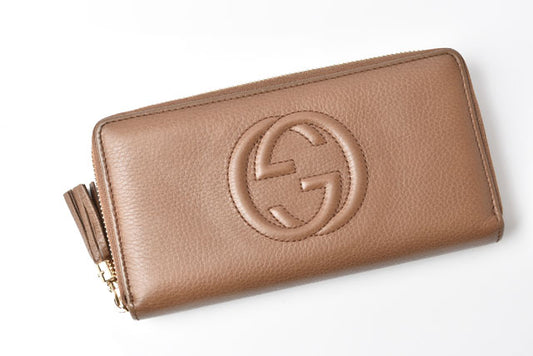 Gucci Leather Long Wallet Brown