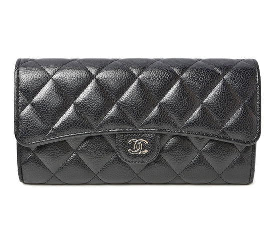 Chanel Caviar Skin Long Wallet Timeless Classic