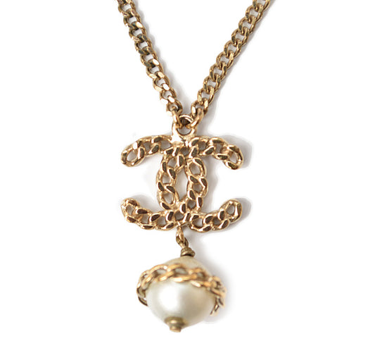 Chanel Gold Pearl Motif Necklace