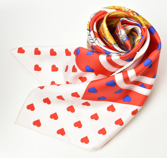 Hermes Silk Scarf Valentine Limited Edition Red/White