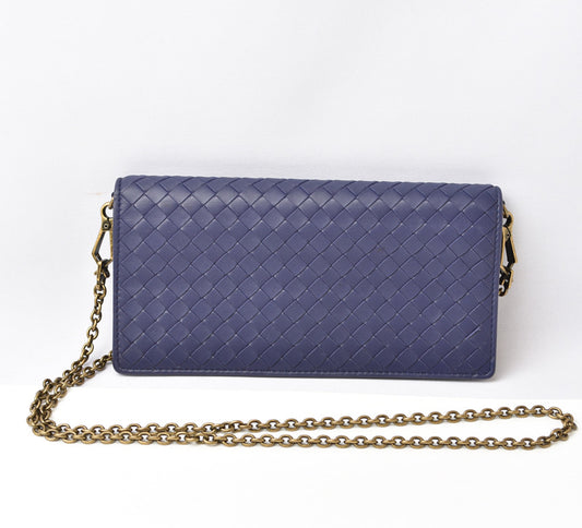 Bottega Veneta Intrecciato Chain Wallet Clutch