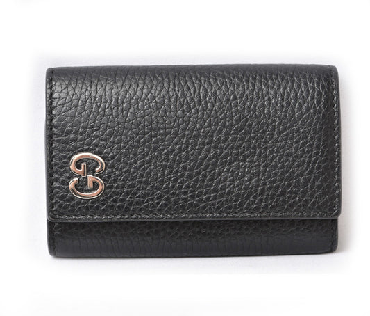 Gucci Leather Key Case/Holder Black/Silver