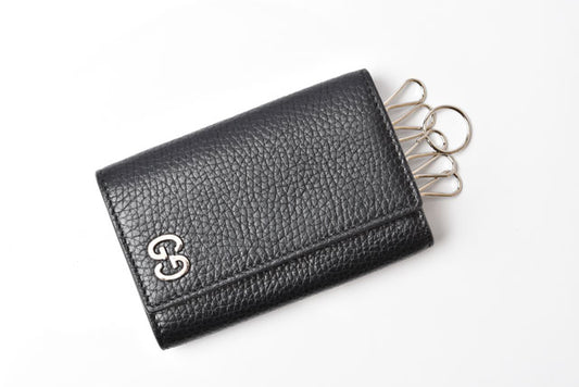 Gucci Leather Key Case/Holder Black/Silver