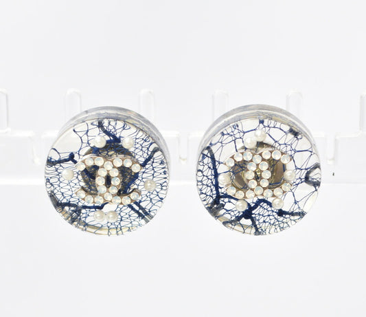 Chanel CC Pearl Earrings Clip On