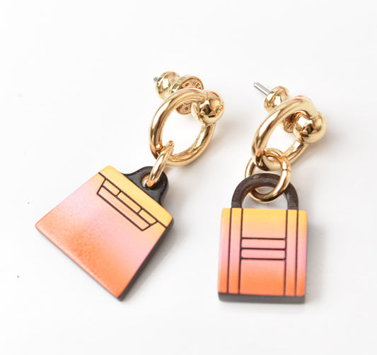 Hermes Fusion Amulet Earrings Buffalo Horn