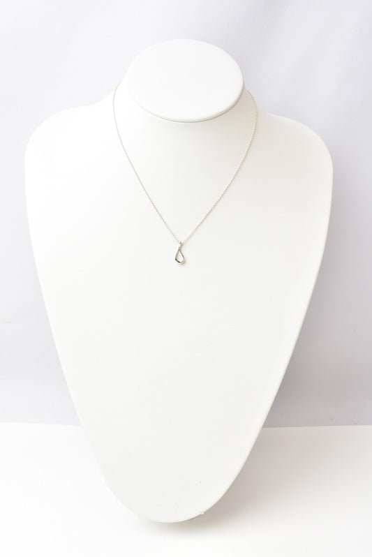 Tiffany & Co Silver Elsa Peretti Open Teardrop Necklace