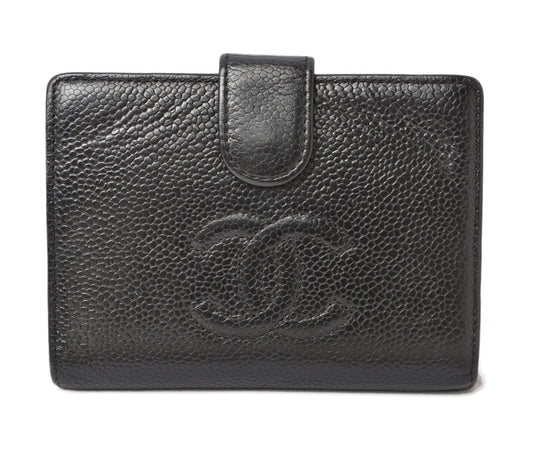 Chanel Caviar Skin Vintage Wallet Black