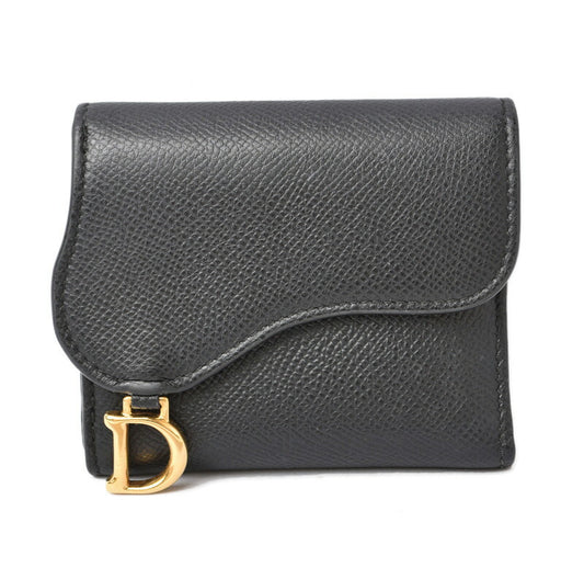 Christian Dior Saddle Lotus Mini Wallet Navy