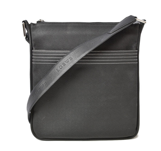 Loewe Coated Canvas Messenger Bag Black