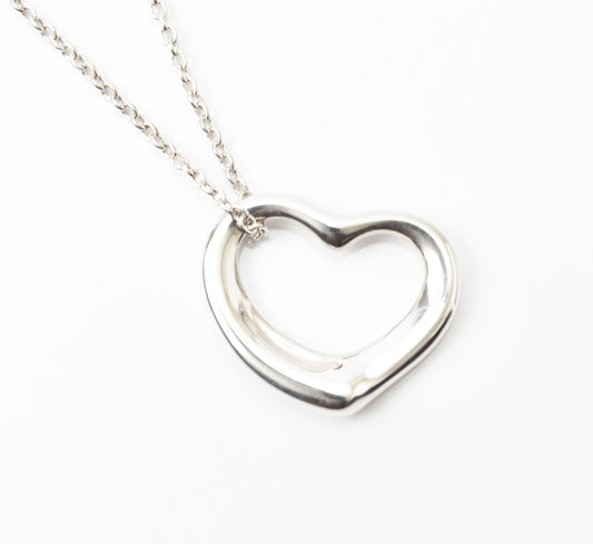 Tiffany & Co Silver Necklace Open Heart