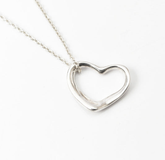 Tiffany & Co Silver Necklace Open Heart