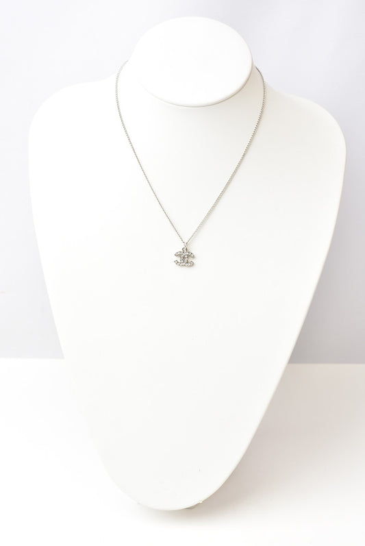 Chanel CC Rhinestone Necklace Pendant