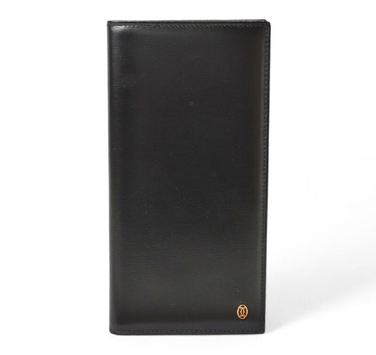 Cartier Leather Long Wallet Black