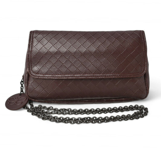 Bottega Veneta Leather Shoulder/Clutch Bag Intreccio Mirage