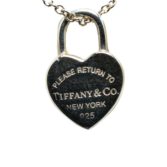 Tiffany & Co Heart Lock Necklace Silver