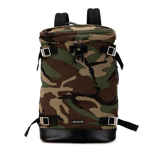 Saint Laurent Camouflage Canvas Leather Backpack