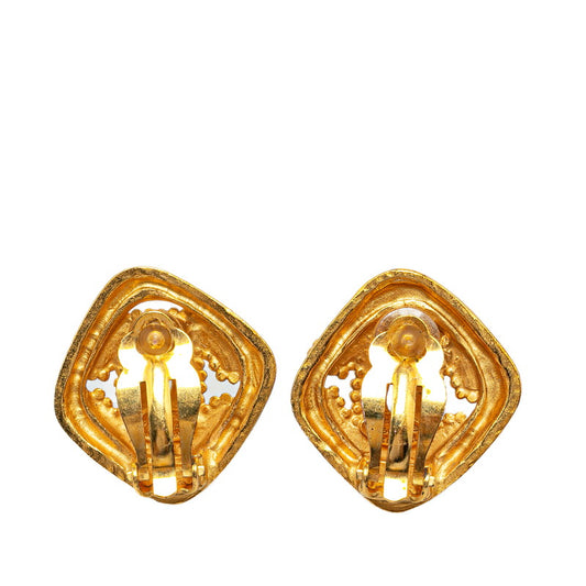 Chanel Vintage Coco Mark Gold Earrings