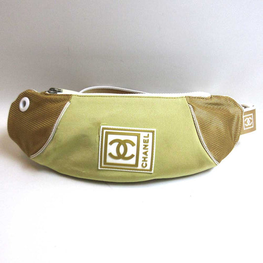 Chanel Nylon Waist Pouch Body Bag Beige