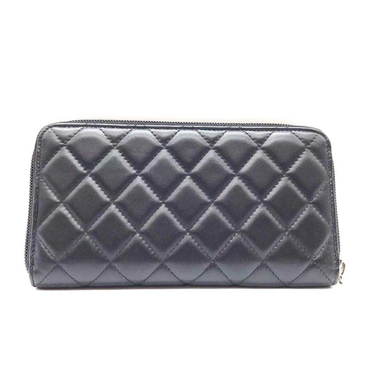 Chanel Cambon Line Leather Wallet Black