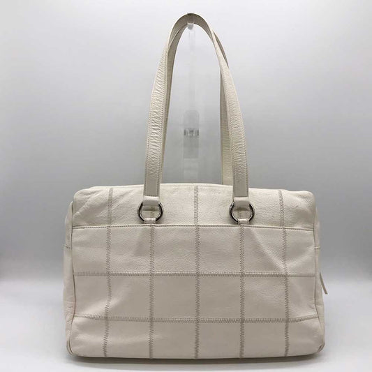 Chanel Leather Boston Bag White