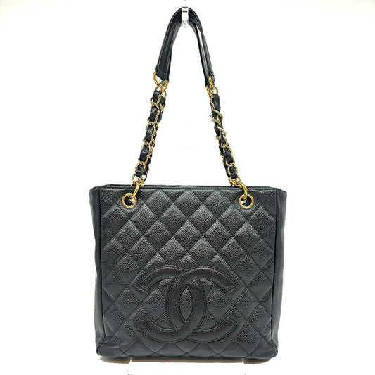 Chanel Caviar Skin Chain Shoulder Tote Bag